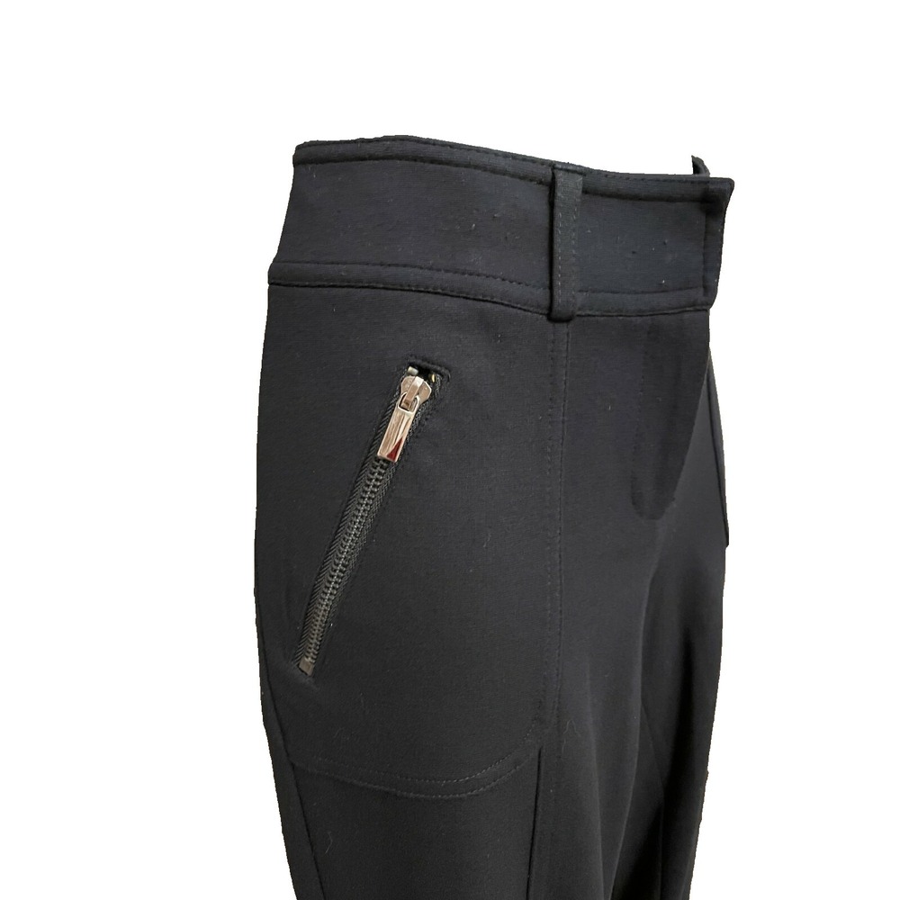 Cache Womens Modern Mid Rise Skinny Straight Leg Pants Sz 2 Black Knit Stretch - Picture 4 of 13